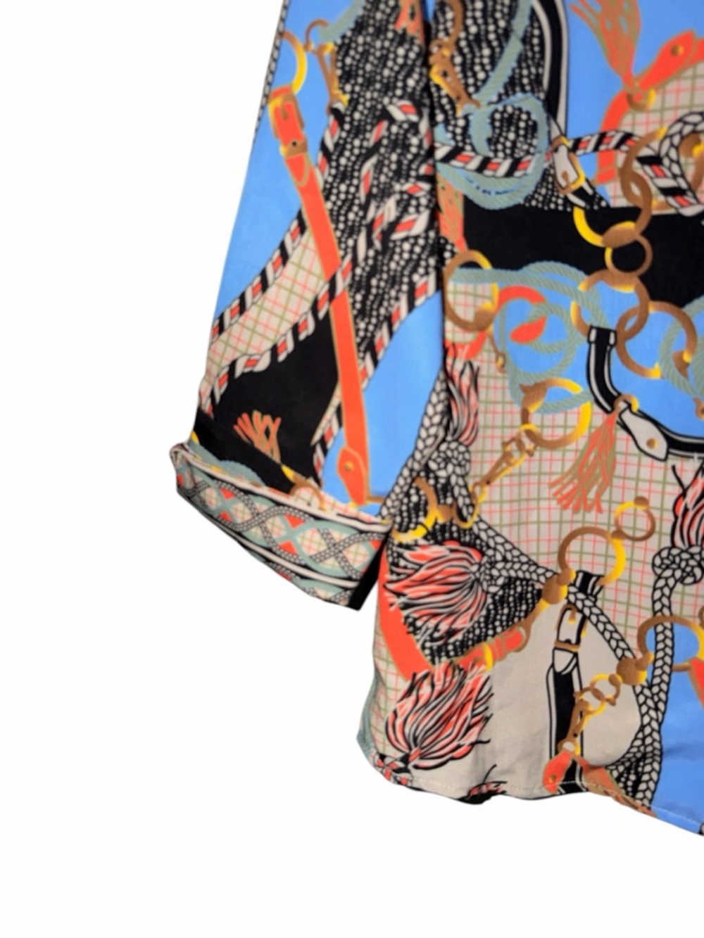 Gretchen Scott Designs Multicolor Chain & Rope Print Blouse - Picture 2 of 5